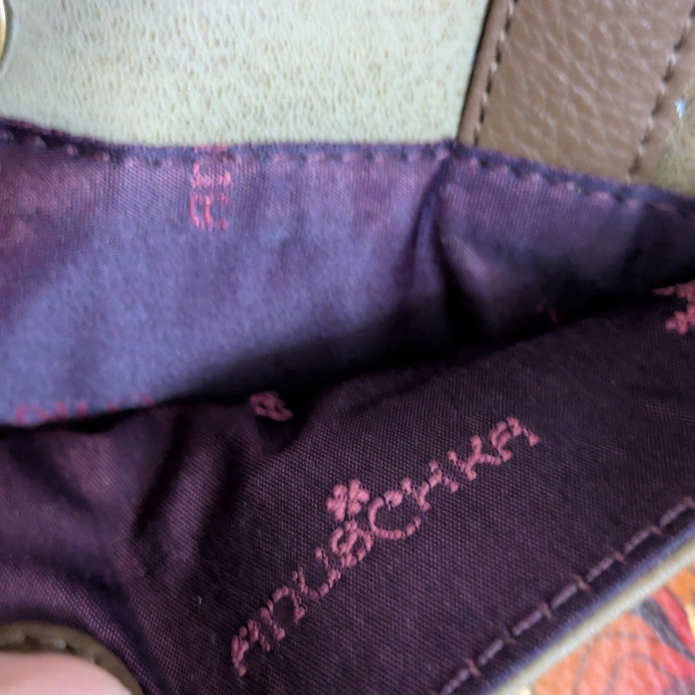NWOT Anuschka Genuine Leather Purse Handbag.  Hand Painted & Signed.  Never Used - Picture 10 of 13